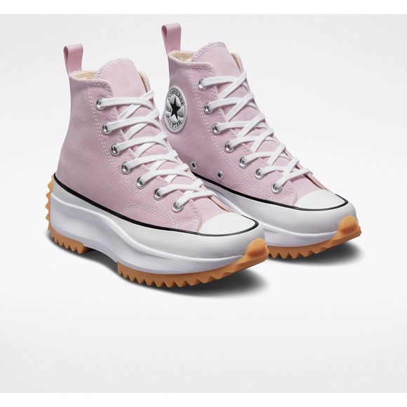 Converse Unisex Run Star Hike Sneaker M 10 W 11.5 High Top Platform Shoes Pink - Picture 2 of 10